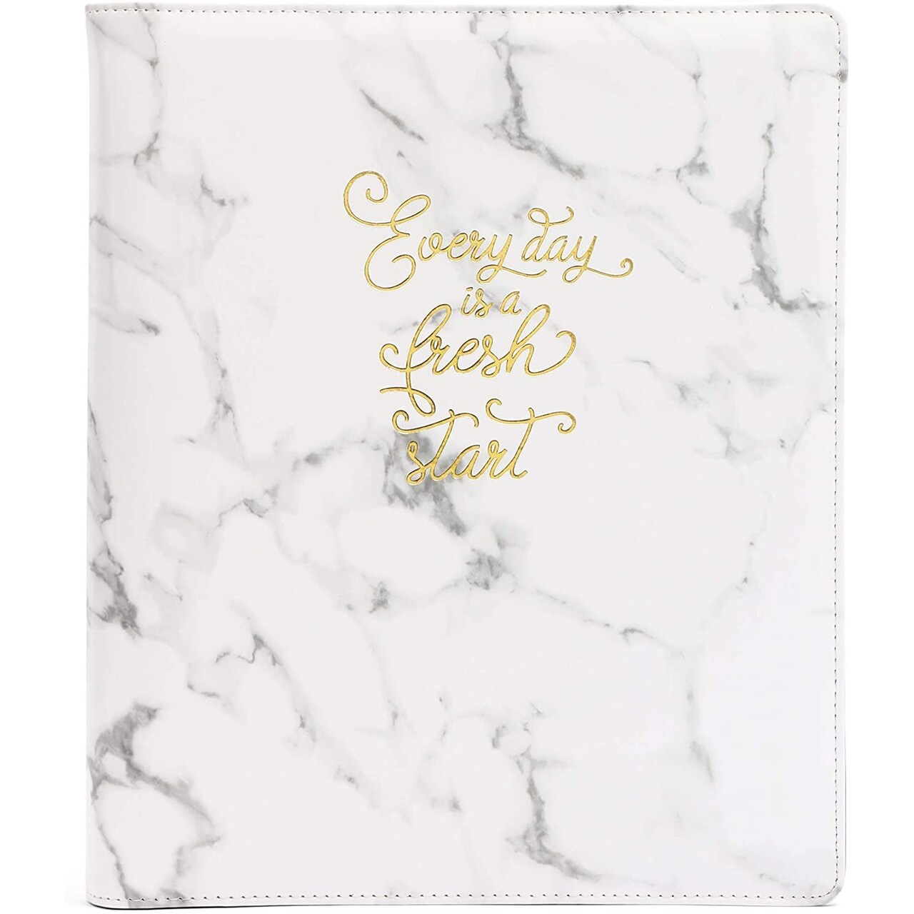 Marble and Gold Foil 3 Ring Binder with Pockets, Portfolio